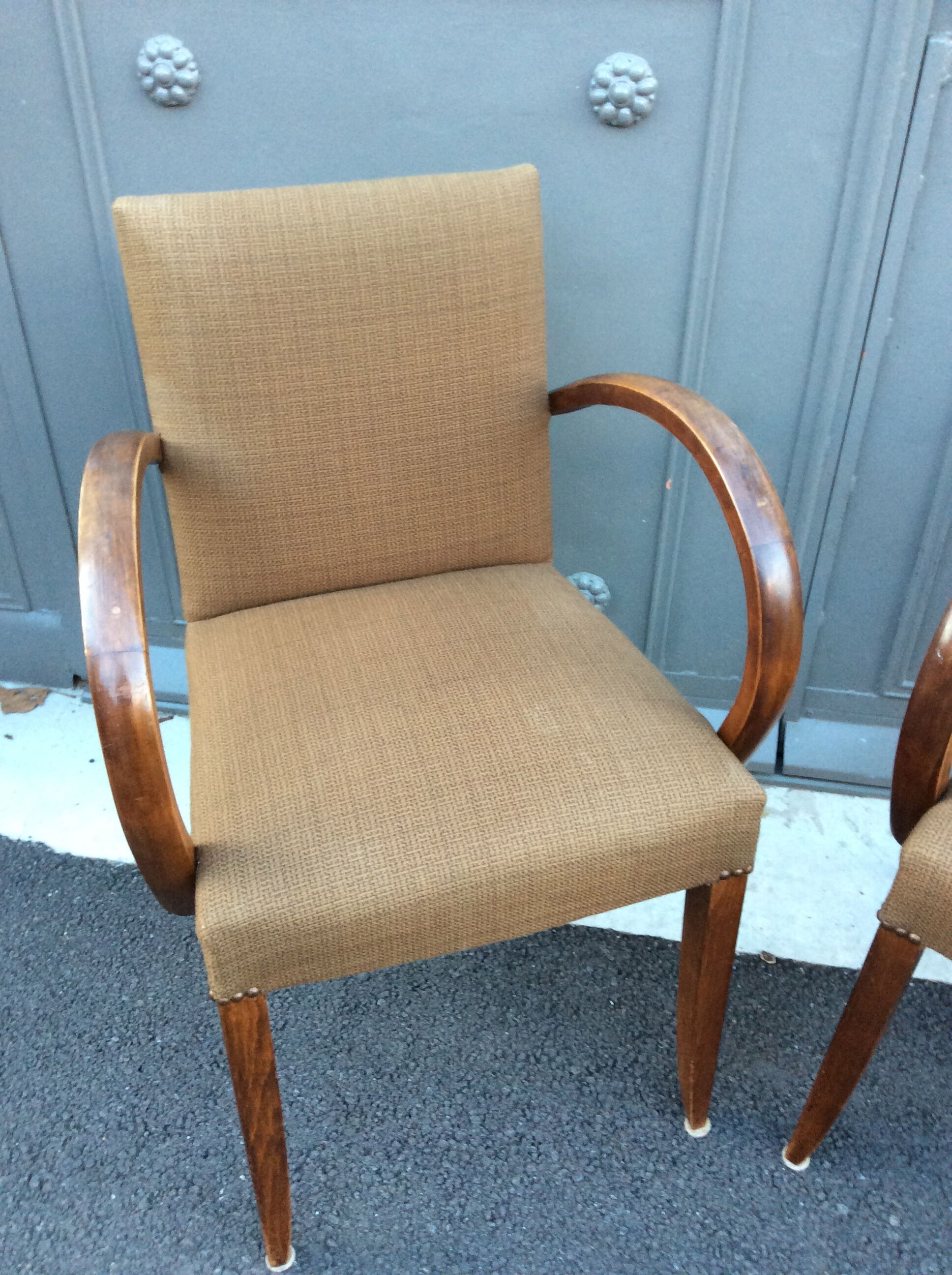Pair of bridge mid-century armchairs, 1950s