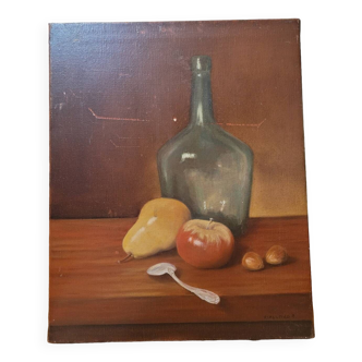 Still life painting - oil on canvas - Signed Ankie Rialland