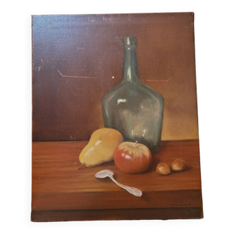 Tableau nature morte - huile sur toile - Signé Ankie Rialland