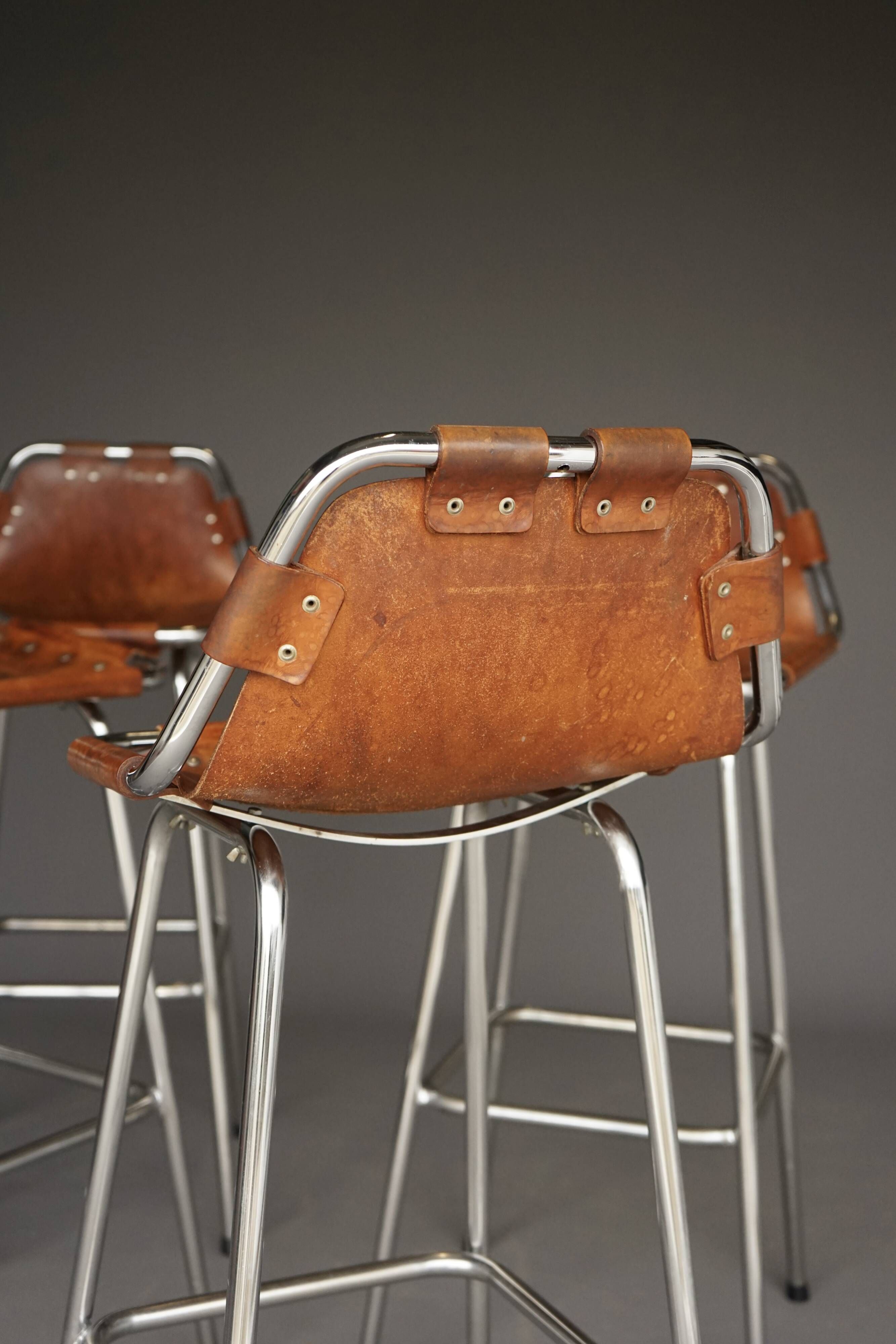 Tabourets de bar attribués à Dal Vera pour Charlotte Perriand / Les Arcs, années 1960