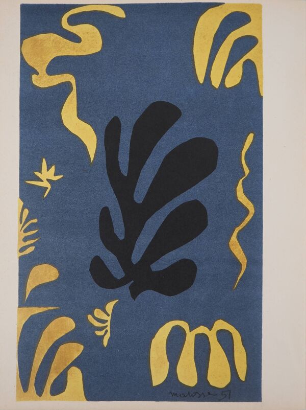 Henri matisse : découpage - lithographie signée