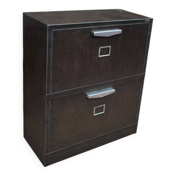 Industrial low cabinet with 2 drawers, 1950s