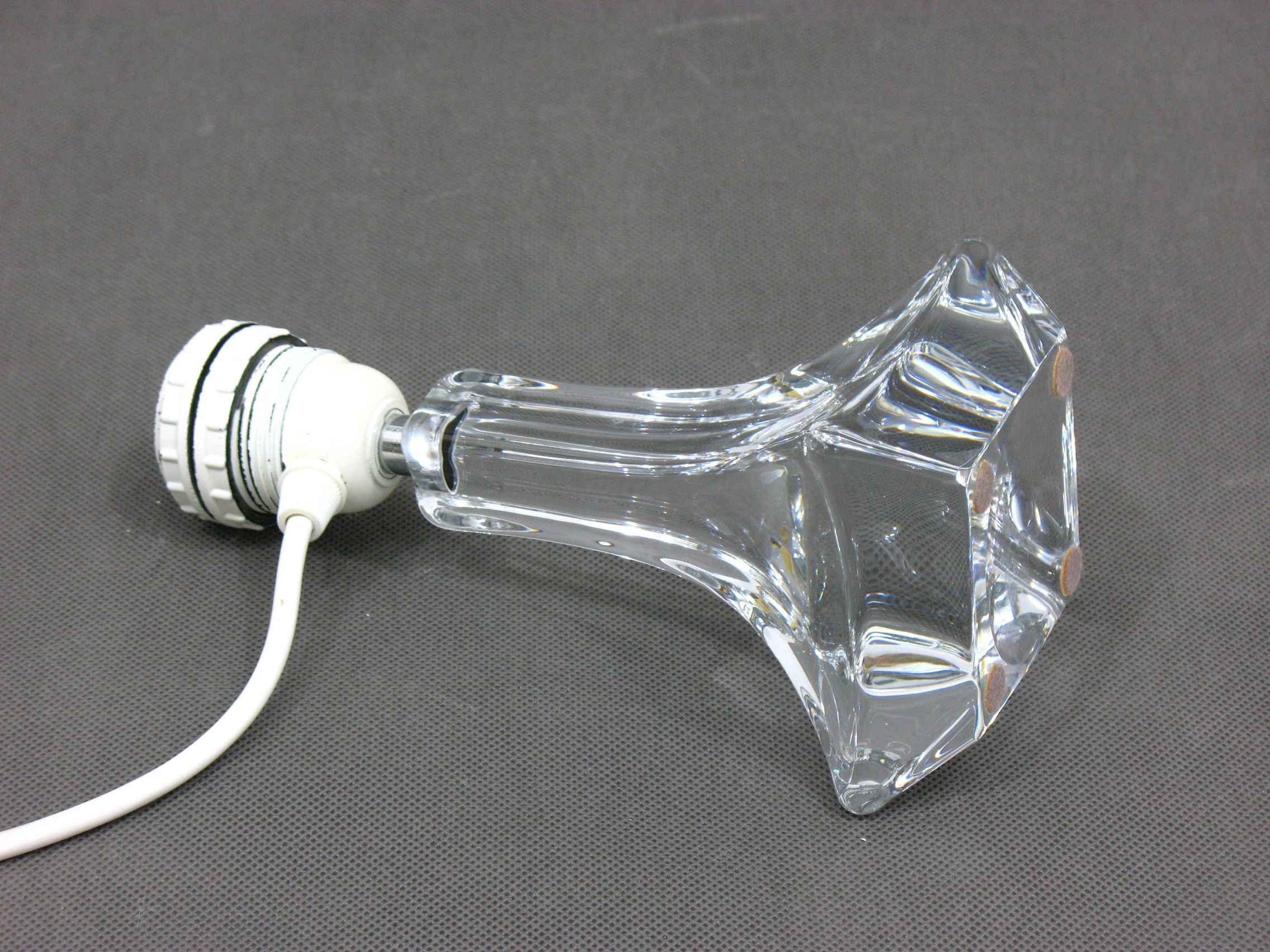 Lampe de table en verre de Daum, années 1960
