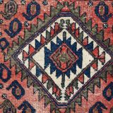 Tapis ancien fait main Kurde Bagface en laine rouge pâle (55cm x 59cm)