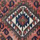 Tapis ancien fait main Kurdish Bagface en laine rouge pâle (55cm x 59cm)