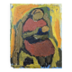 Mid-Century Modern "Affection" Vintage Unframed Figurative Oil Painting
