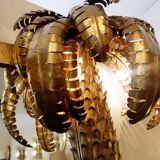 Large Palm Mirror and Lighting with Metal Palm Fronds Frame 175x205cm