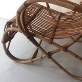 Vintage Dutch rattan armchair with armrest, 1960s