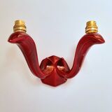 Red Art Deco ceramic wall light