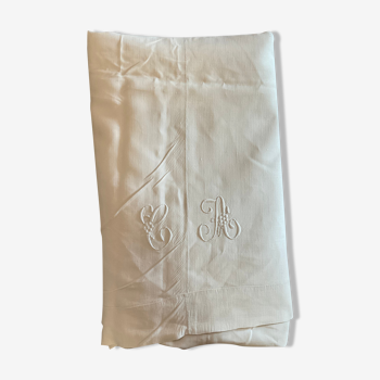 Old cloth . Embroidered monogram CA