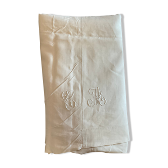 Old cloth . Embroidered monogram CA