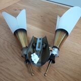 Double brass and plexiglass wall lamp Maison Lunel