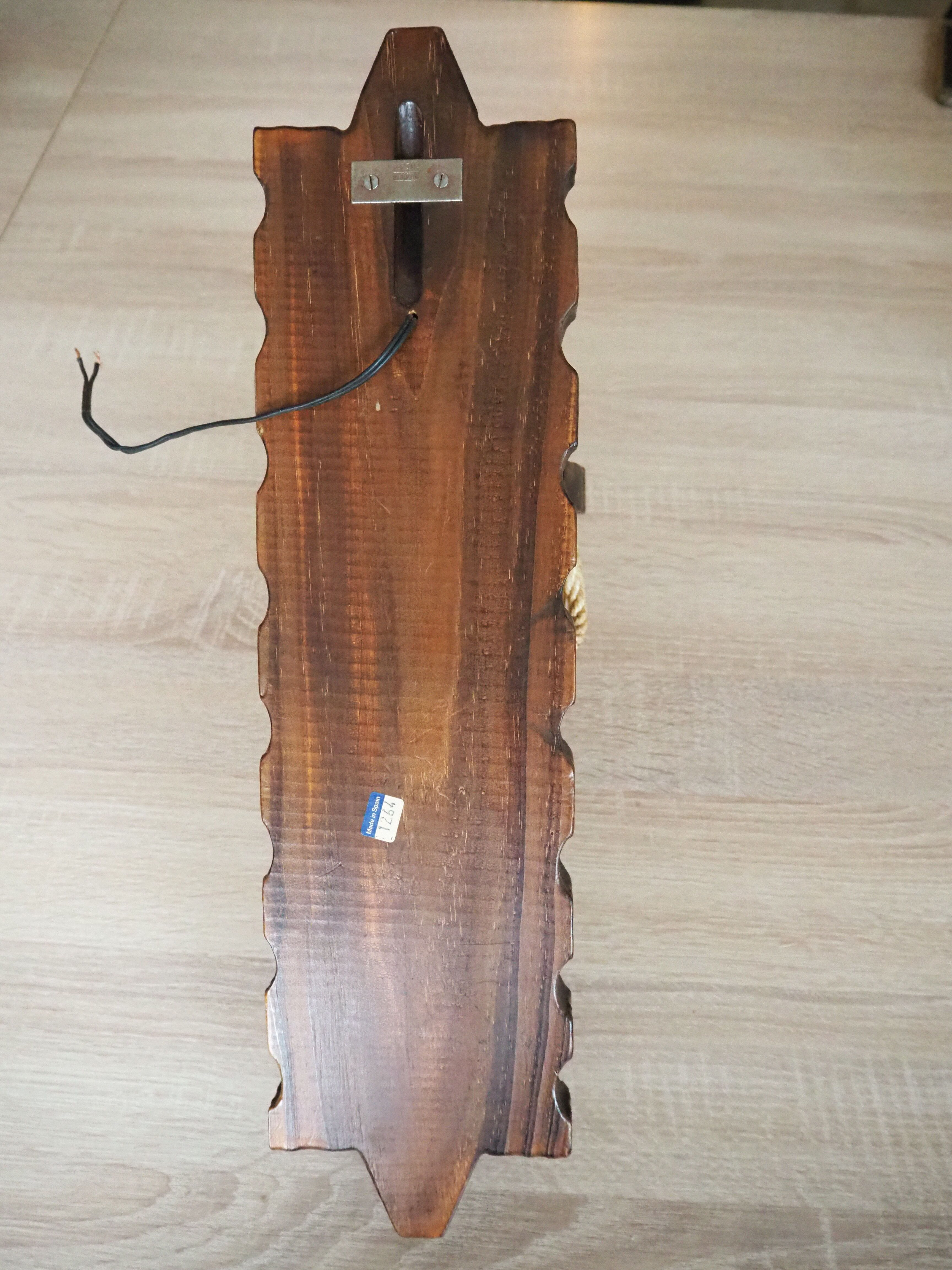 Sconce in wood and yellow glass ball from the 1960/1970