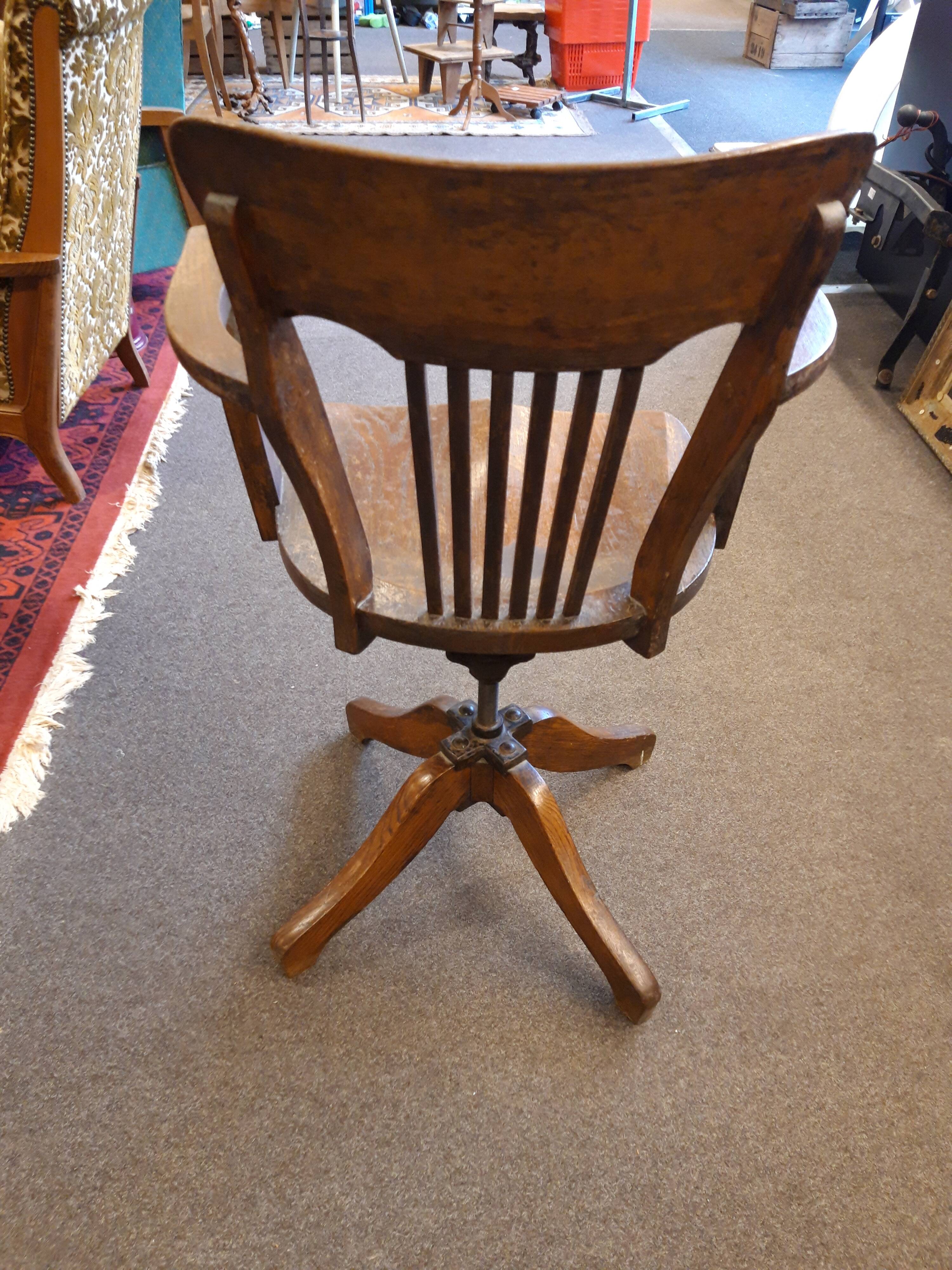 American oak office armchair