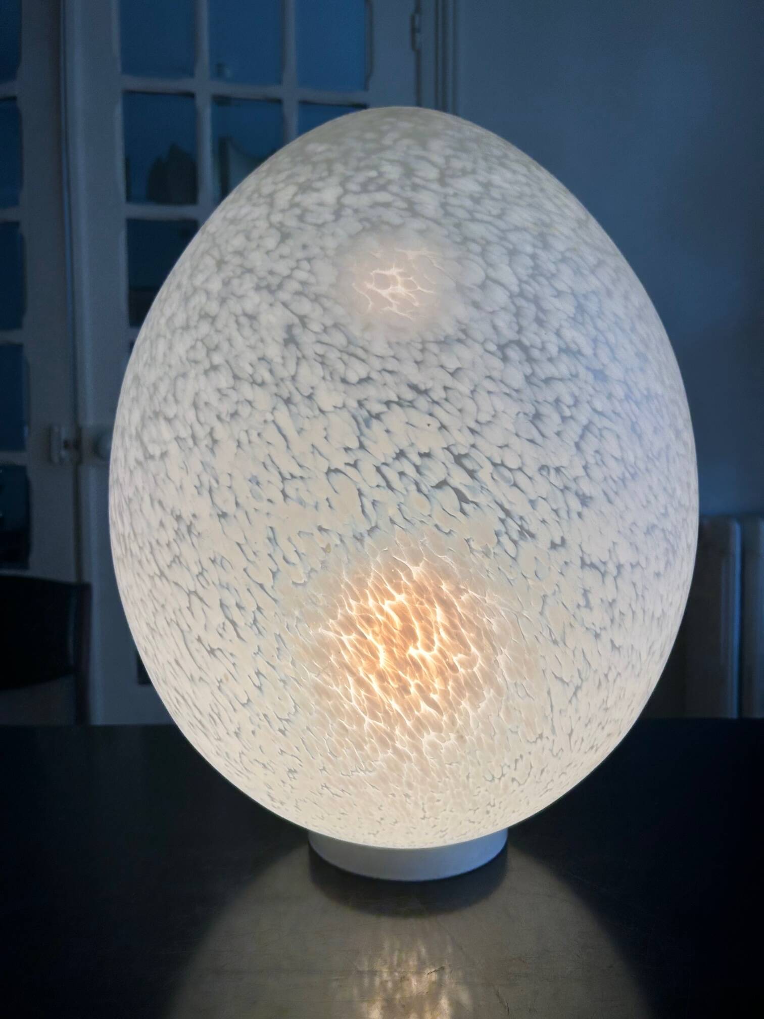 Grande lampe oeuf en verre murano 1970