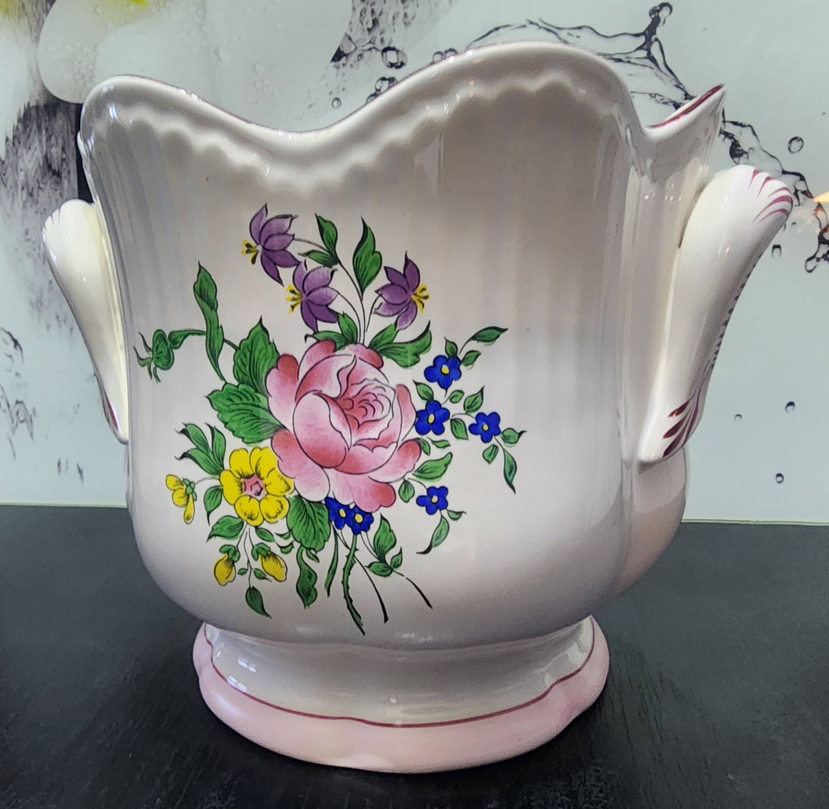 vintage cache-pot Lunéville K&G France flower decor