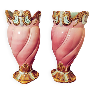 Paire de vases art nouveau Mouzins lecat