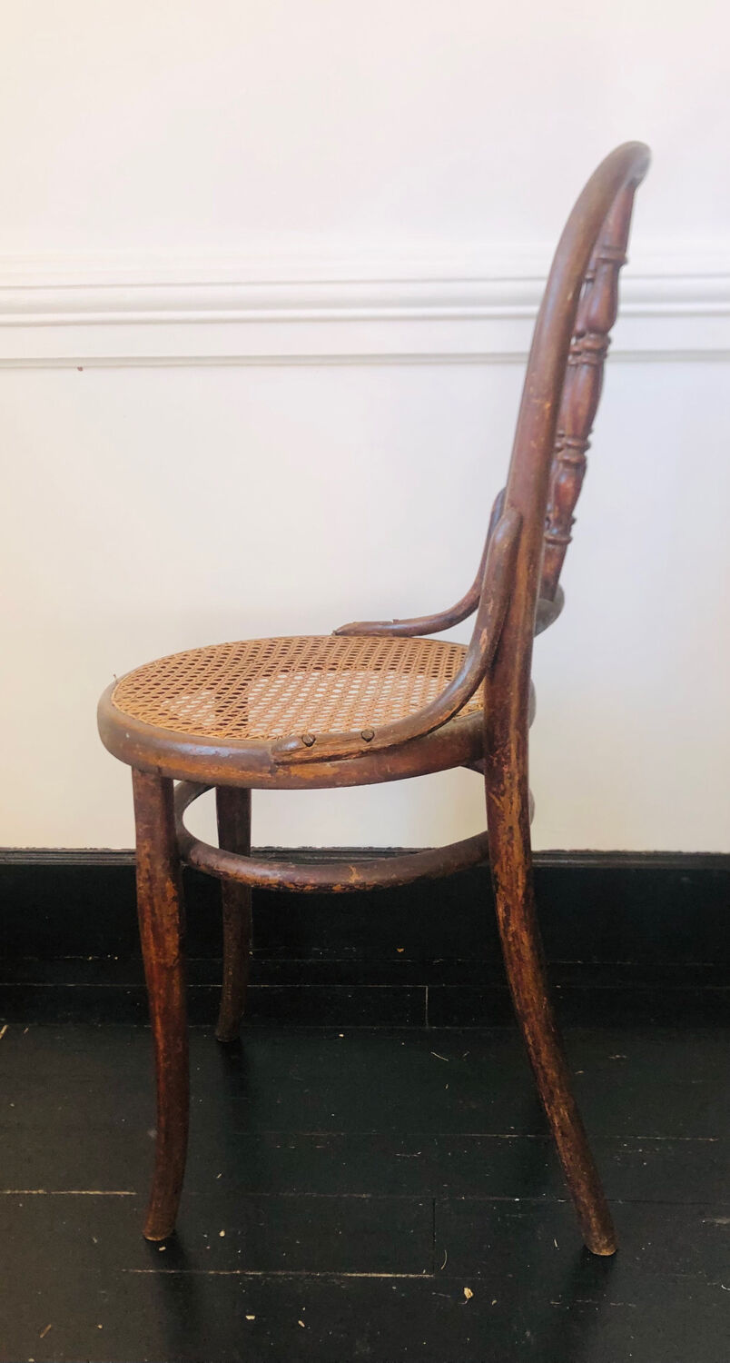 Pair of bistro chairs signed Thonet