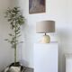 Barbi Ivory and Gold Ceramic Spherical Table Lamp