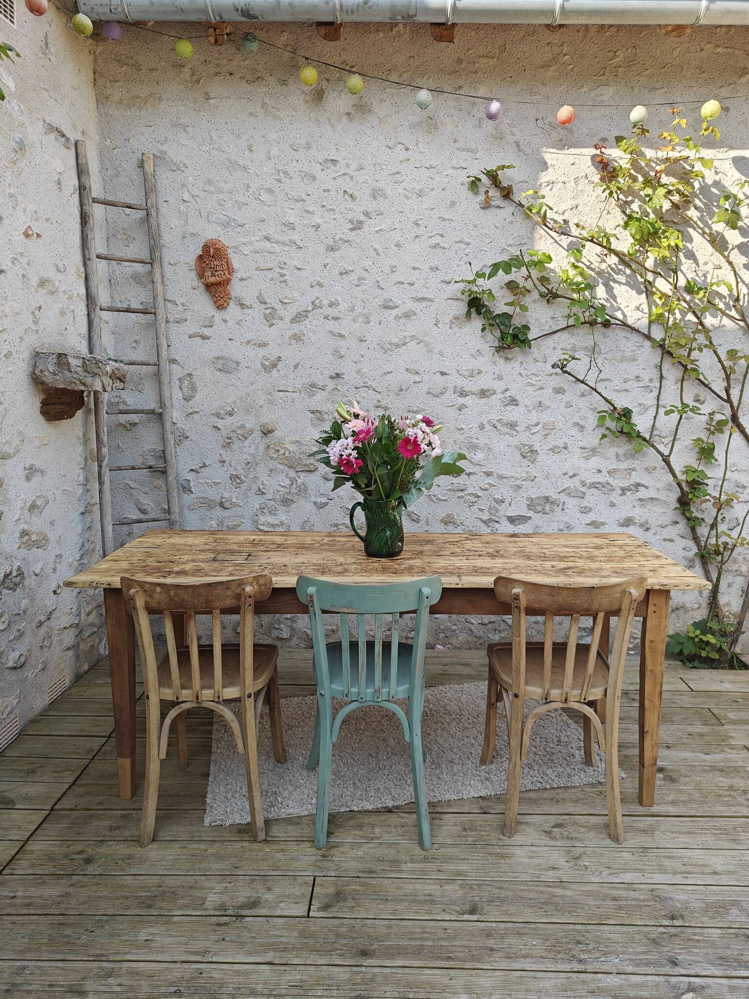 Restored old farmhouse table