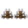 Set of 2 Vistosi Murano Wall Lamps Smoked Disc, 1970