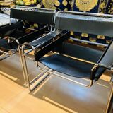 Set of 2 Gavina chairs in the style of the Wassily Chair (Model B3) by Marcel Breuer.