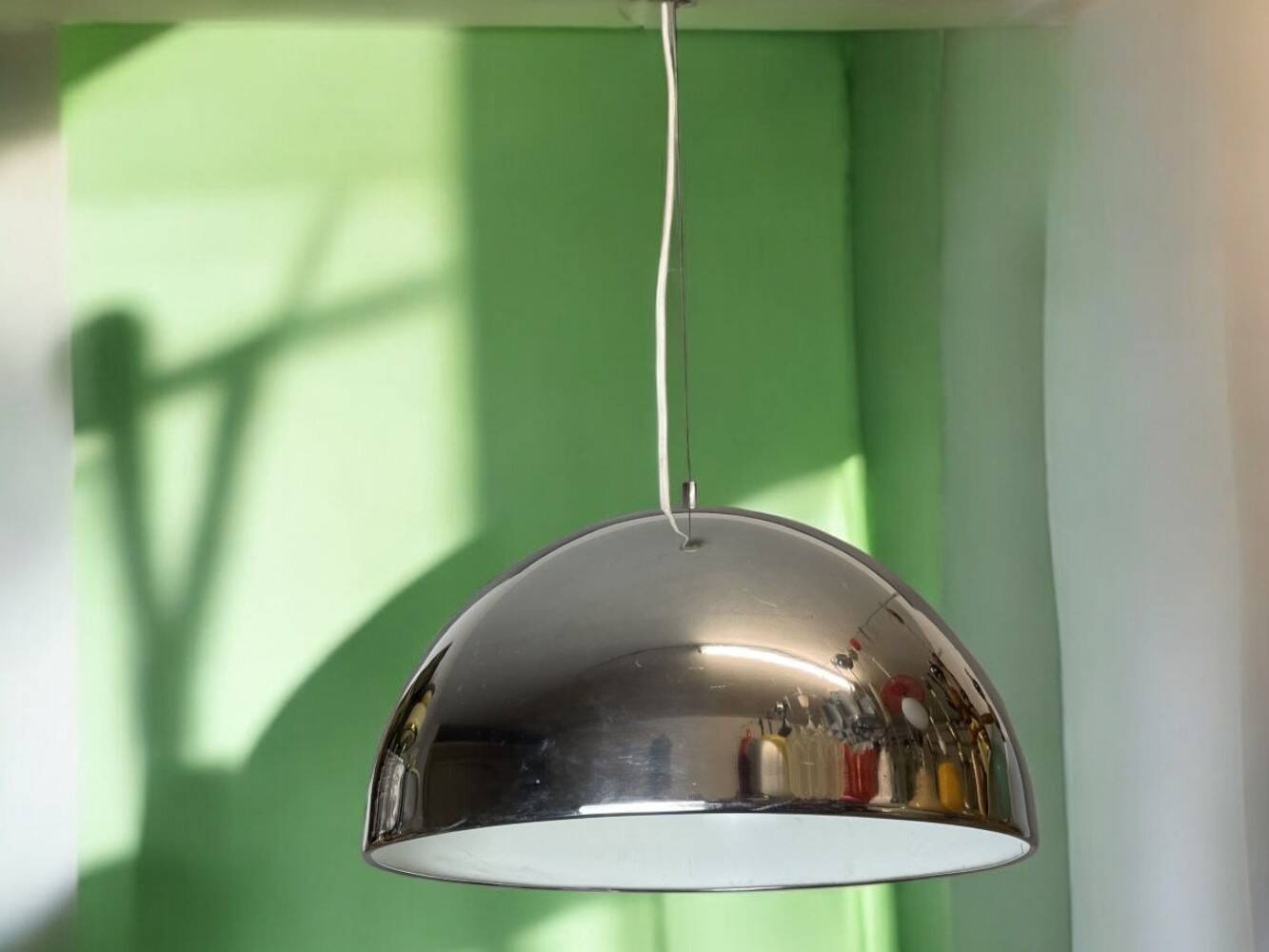 Italian Reggiani silver hanging lamp