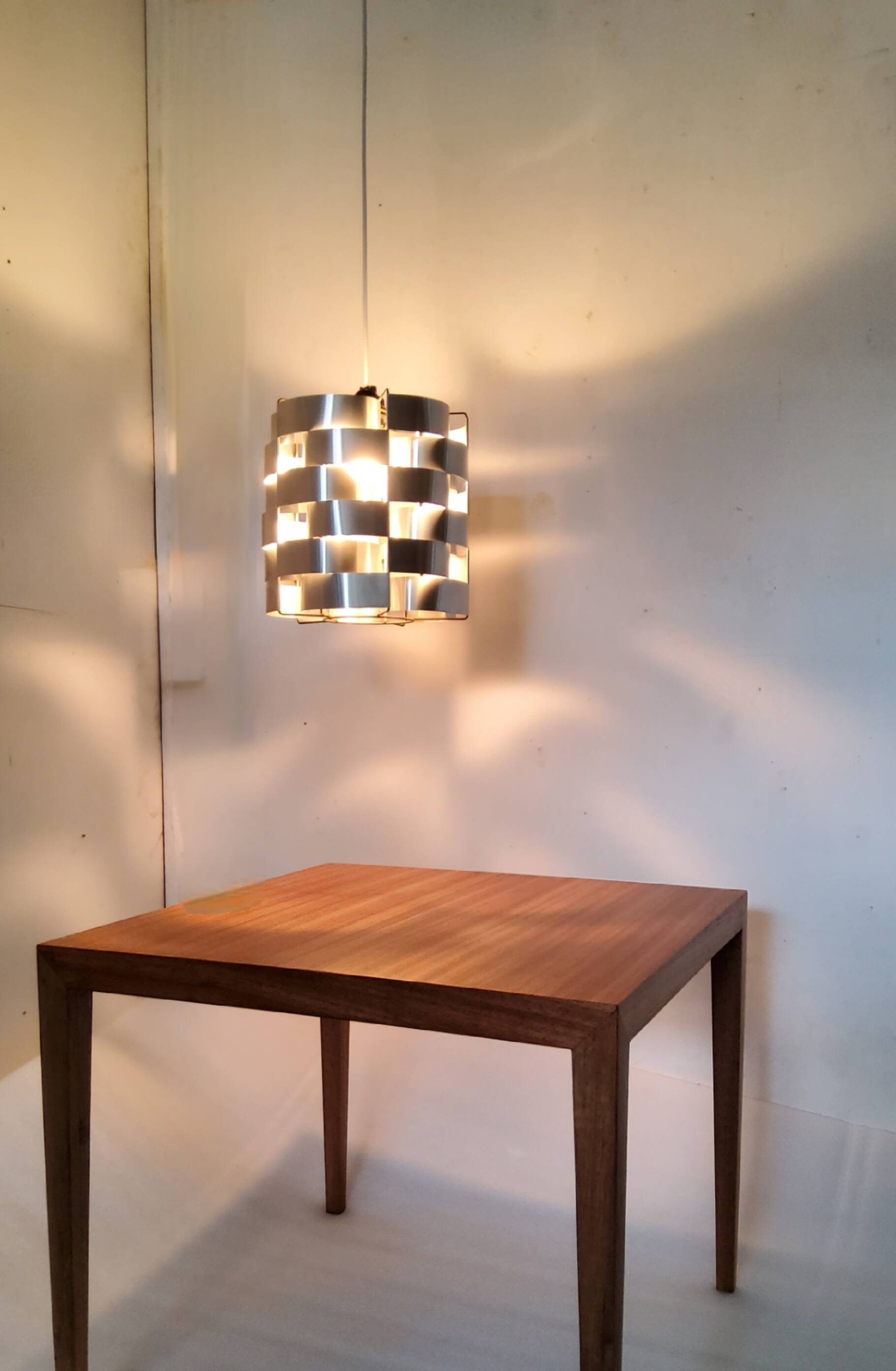 Max Sauze vintage pendant light in brushed aluminum