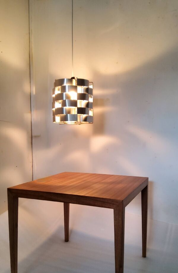 Suspension vintage Max Sauze en aluminium brossé