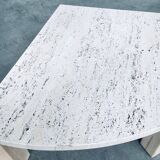 Mid-Century Modern Travertine Edge Side Table, Italy, 1970s