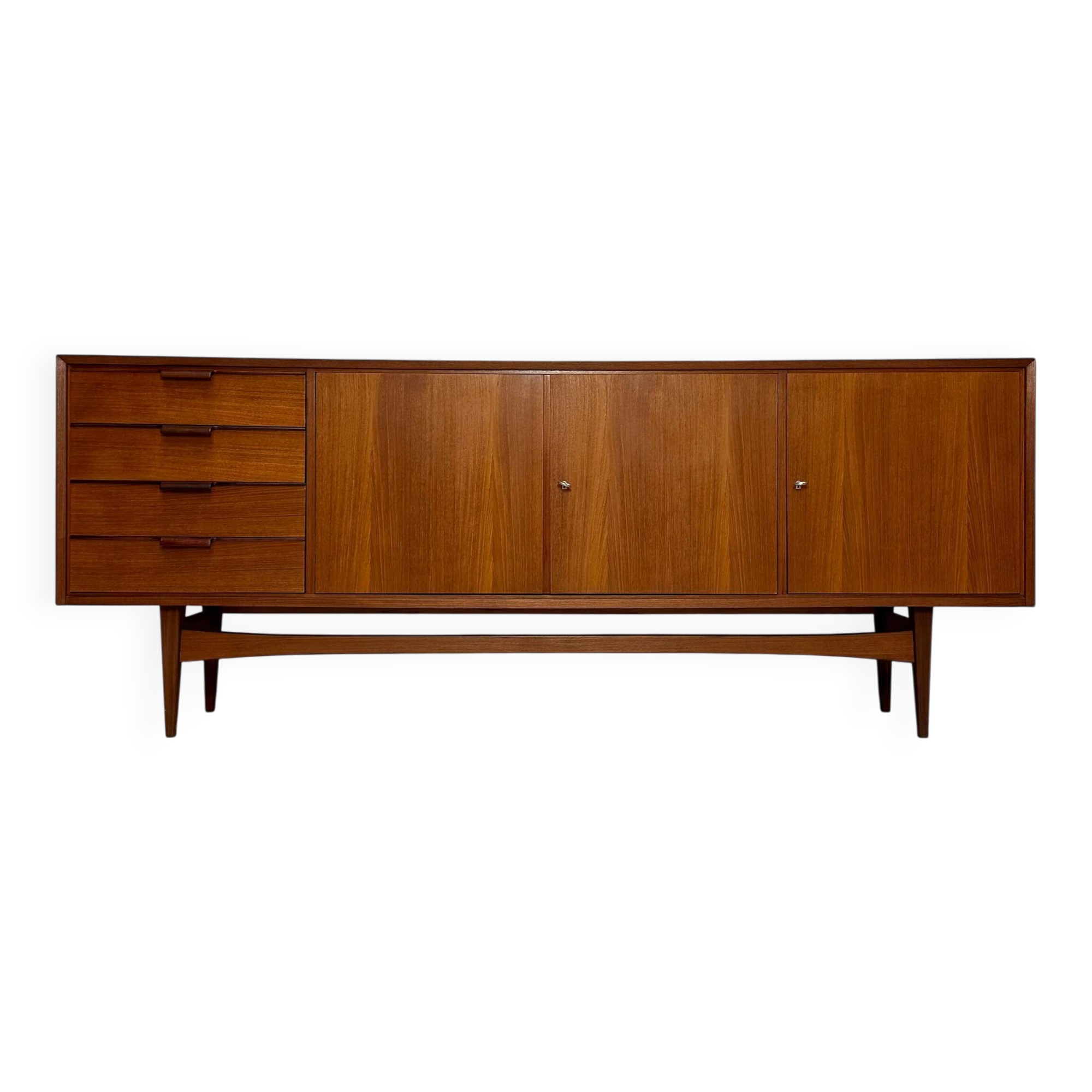 1960s Vintage Large Minimalistic Mid-Century Teak Sideboard