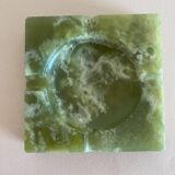 Cigarette box and ashtray in green onyx
