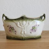 Small jardinière vase in art nouveau majolica.