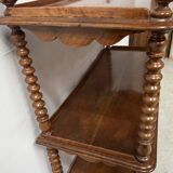 Napoleon III console table with three shelves in mahogany and veneer, 19th century