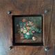 Tableau miniature vintage nature morte huile sur planche