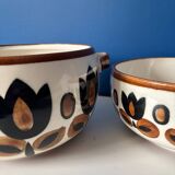 Set of Boch La Louvière salad bowls and dishes, Kimono model, 1970