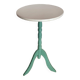 Small 3-foot blue and white pedestal table