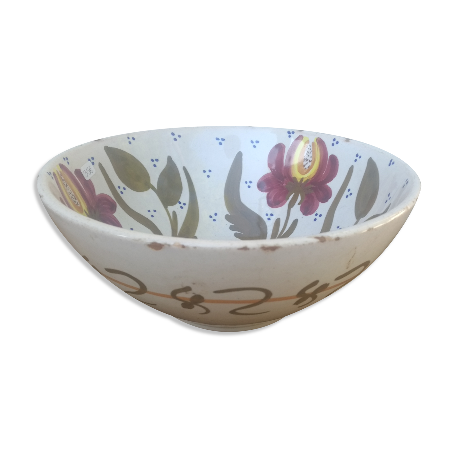 19th century glazed terracotta bowl