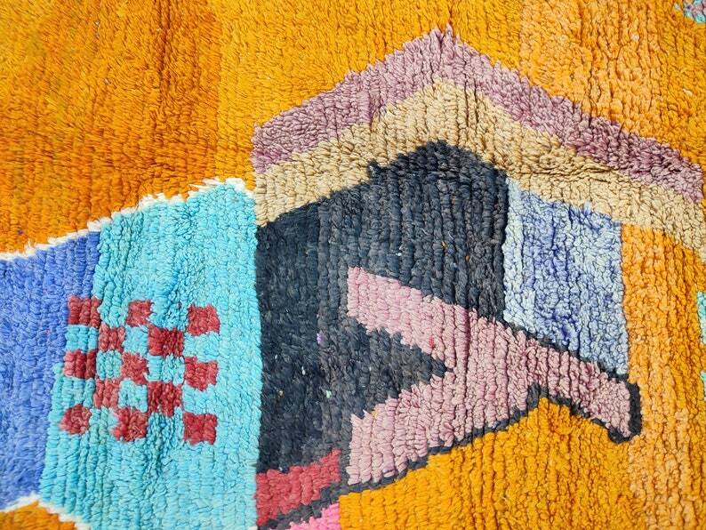 Beni ouarain rug woven in natural wool size 250cmx150cm