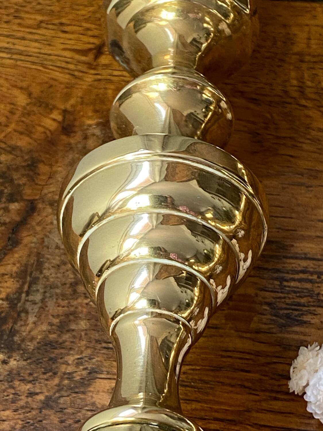 Pair of solid brass candlesticks, Georgian style