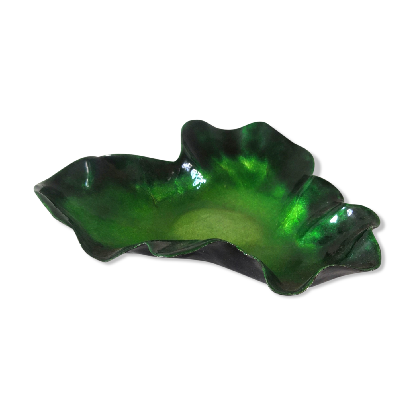 Empty pocket enamels signed Restoueix Limoges design 70s