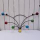 Wall-mounted coat rack with coloured balls, 50s design, vintage