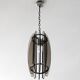 Glass chandelier, chrome and smoked glass in the Fontana Arte style from the 1970s.