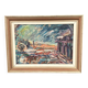 Original Oil On Canvas – “The Harbor Arches” – Vintage & Framed – 80 × 62 Cm (31.5" × 24.4")