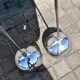 Set of 2 design ball lamps in chromed metal industrial pendant lights 1970