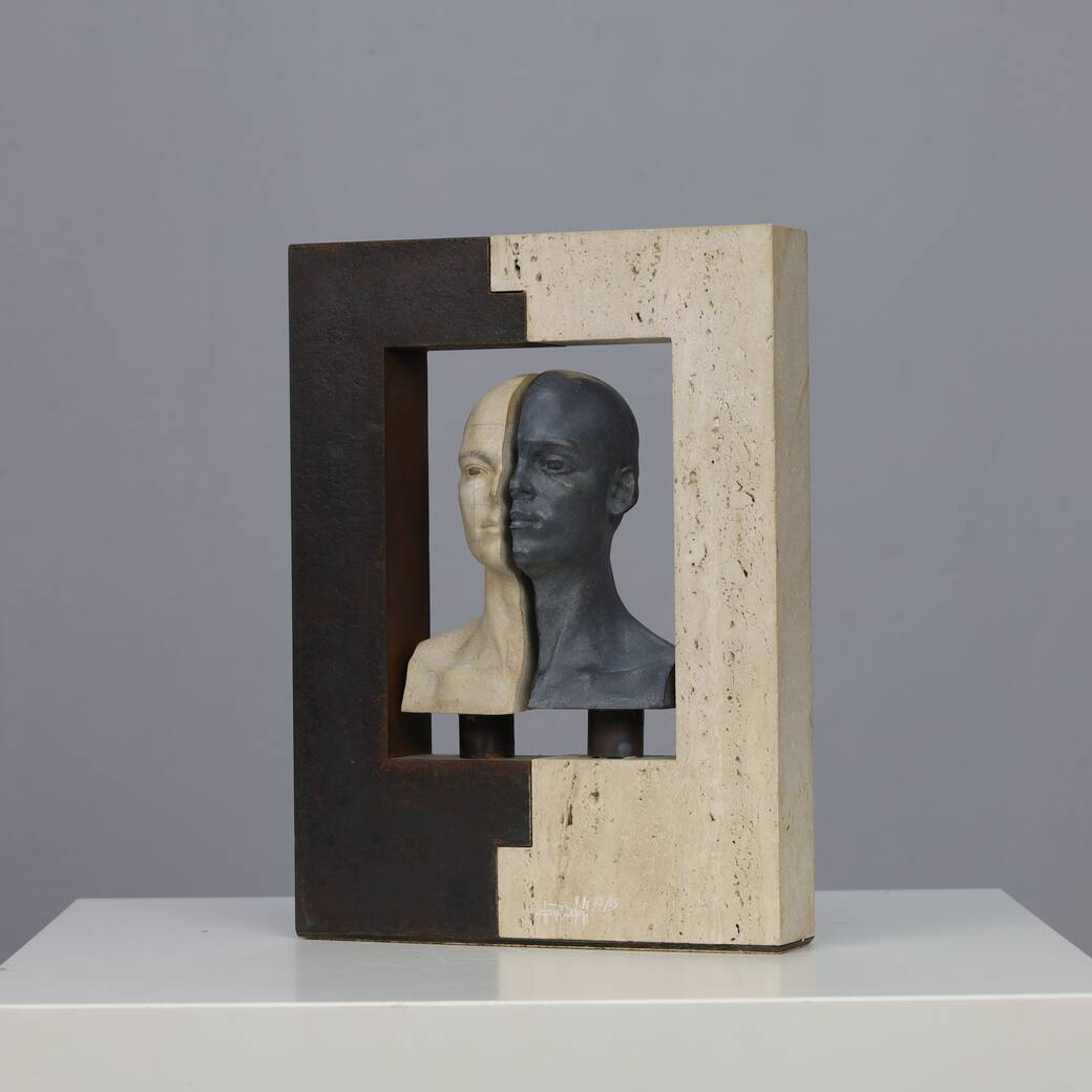 Sculpture “Two = One” by Josep Bofill, 1995