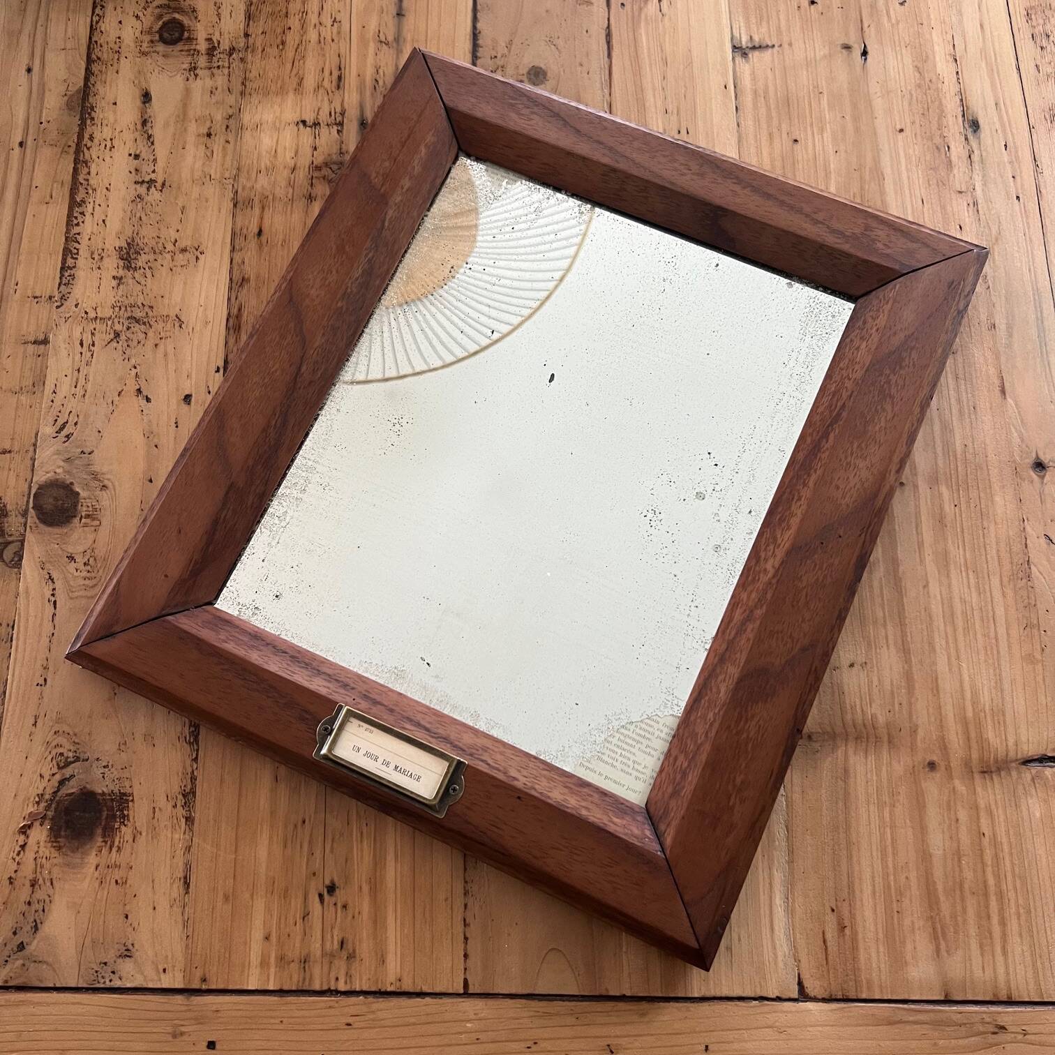 Antique wooden mirror “Wedding day”