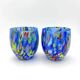 Set of 6 blown glass glasses with Murano murrine.