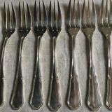 1 batch of 12 silver metal fish cutlery
