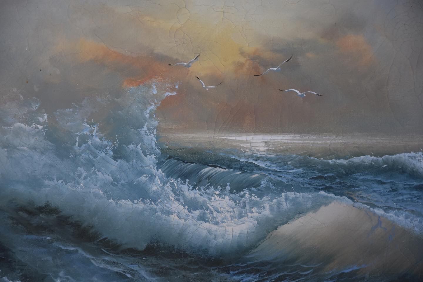 Oil on canvas sea